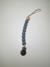 Load image into Gallery viewer, Steel Blue Silicon Pacifier Clip