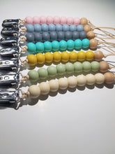 Load image into Gallery viewer, Steel Blue Silicon Pacifier Clip