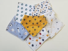 Load image into Gallery viewer, Baby Drool Bibs Bandana Style for Boys and Girls - 6 Pack 100% Cotton
